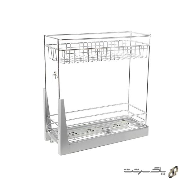 سبد جابطری و حبوبات کف ریل 2 طبقه مکس استیل