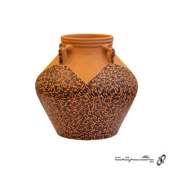 گلدان سفالی کالیگرافی مانلی MC02114