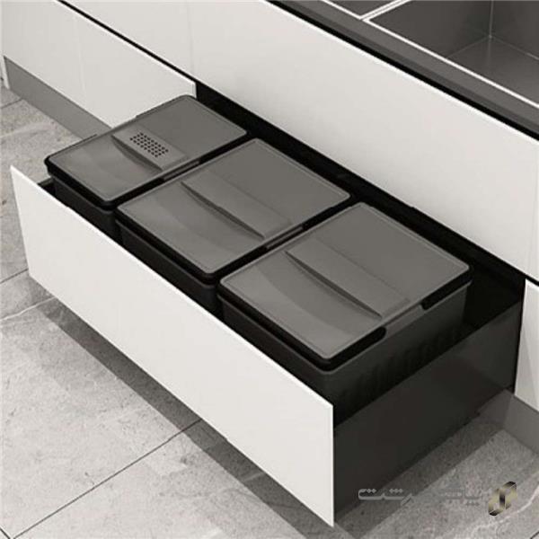 سطل سه مخزنه Easy Fit ملونی 9038