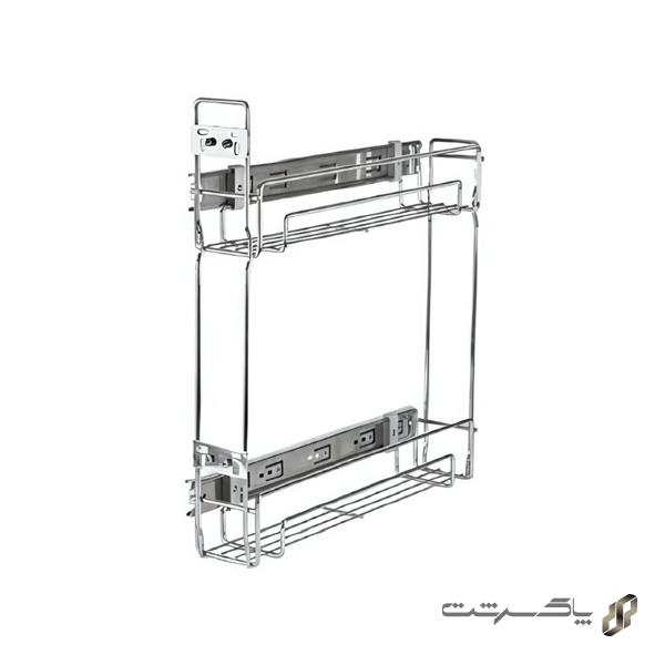سبد جابطری و حبوبات ریل بغل ایتالیایی 2 طبقه مکس استیل