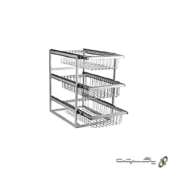 سبد ریلی چند منظوره نصب از کف 3 طبقه مکس استیل