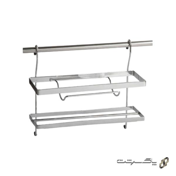 جادستمال رول دو طبقه تسمه ای آویز مکس استیل