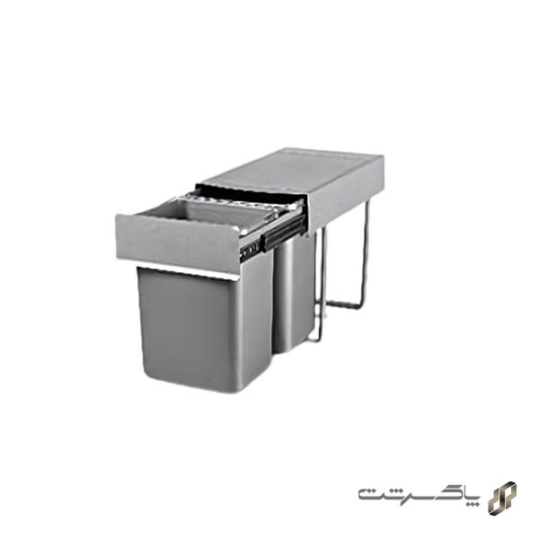 سطل زباله ریلی دو مخزن متوسط مکس استیل F218