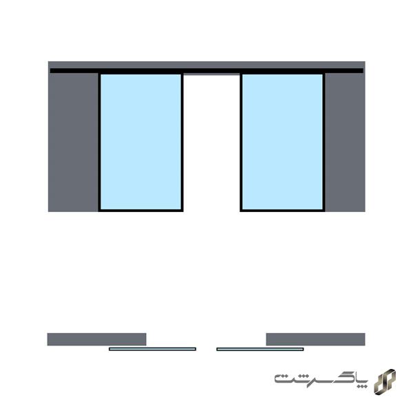 مکانیزم وال هنگ دو درب پروفیل آلومینیومی متقارن دستی سینکرونایز فانتونی K193