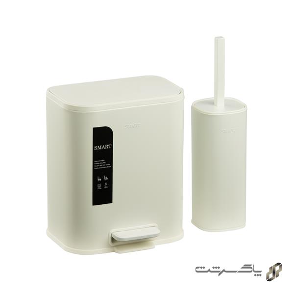 سطل و برس توالت فریال S6815WHT-5L برند اسمارت