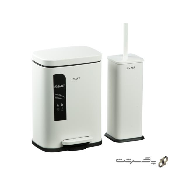 سطل و برس توالت دورا S6843-Mattwhite-05L برند اسمارت