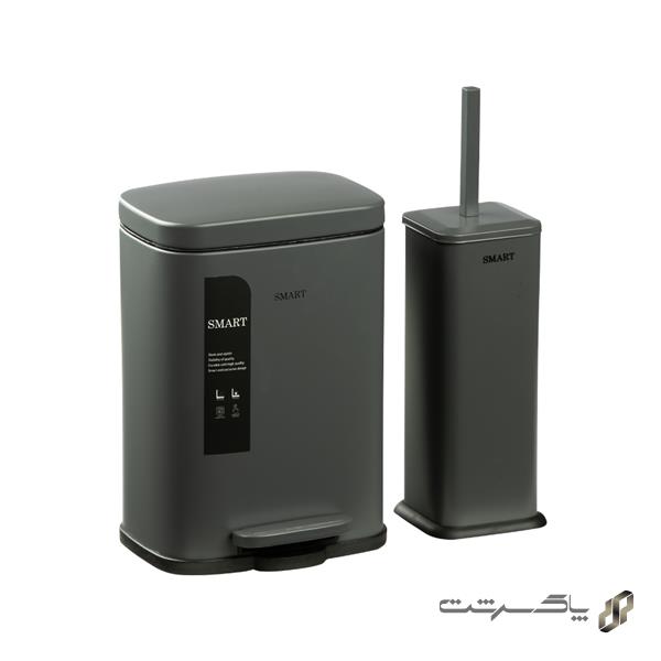 سطل و برس توالت دورا S6843-Mattgrey-05L برند اسمارت