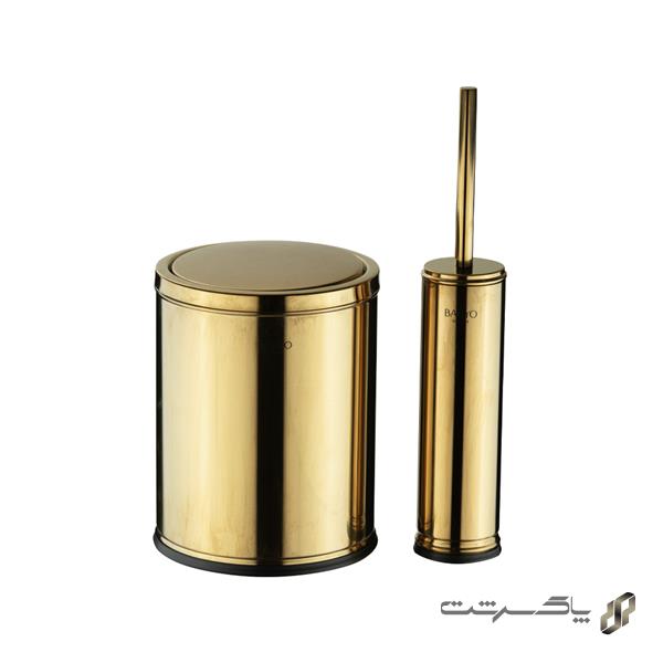 سطل و برس توالت بادبزنی رومانا S805/Shinygolden برند اسمارت