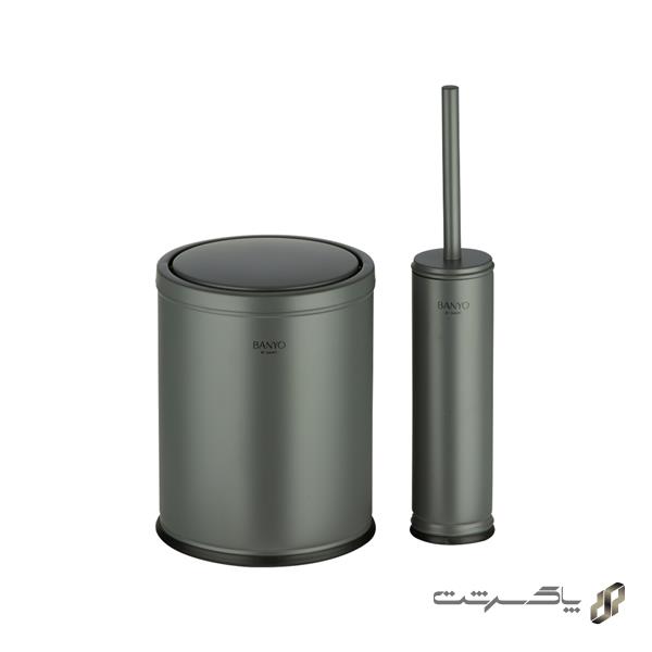 سطل و برس توالت بادبزنی رومانا S805/Mattgrey برند اسمارت