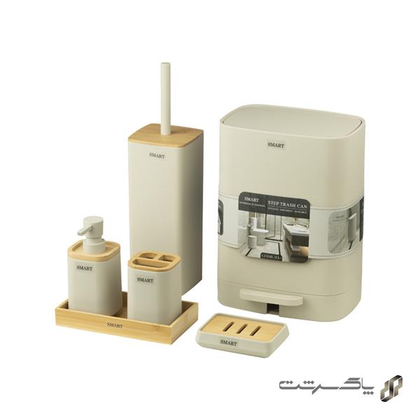 ست اکسسوری سرویس بهداشتی 6 تکه SLuna/Cream برند اسمارت