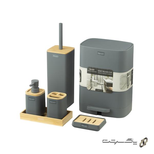 ست اکسسوری سرویس بهداشتی 6 تکه SLuna/Gray برند اسمارت