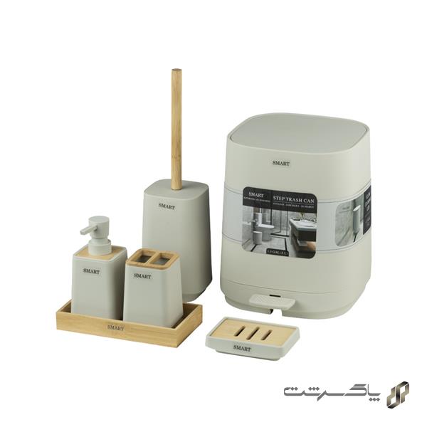 ست اکسسوری سرویس بهداشتی 6 تکه SVeniz/Cream برند اسمارت