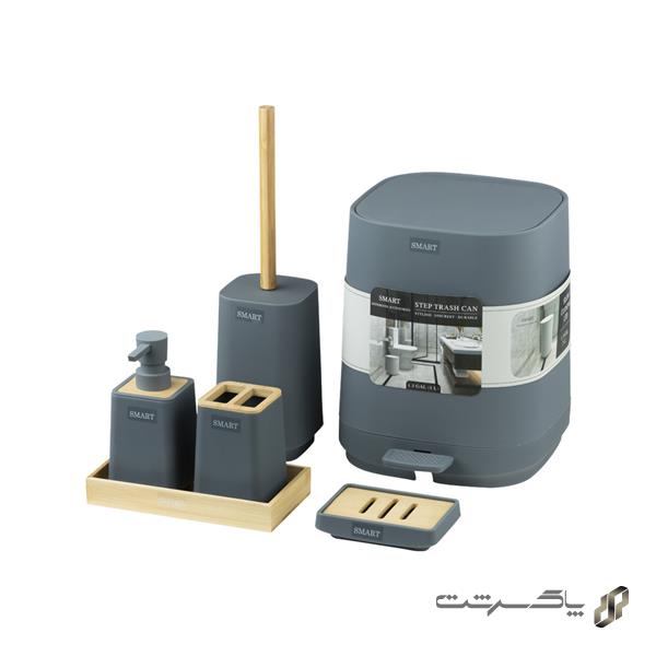 ست اکسسوری سرویس بهداشتی 6 تکه SVeniz/Gray برند اسمارت