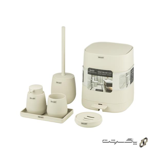 ست اکسسوری سرویس بهداشتی 6 تکه SAlvin/Cream برند اسمارت