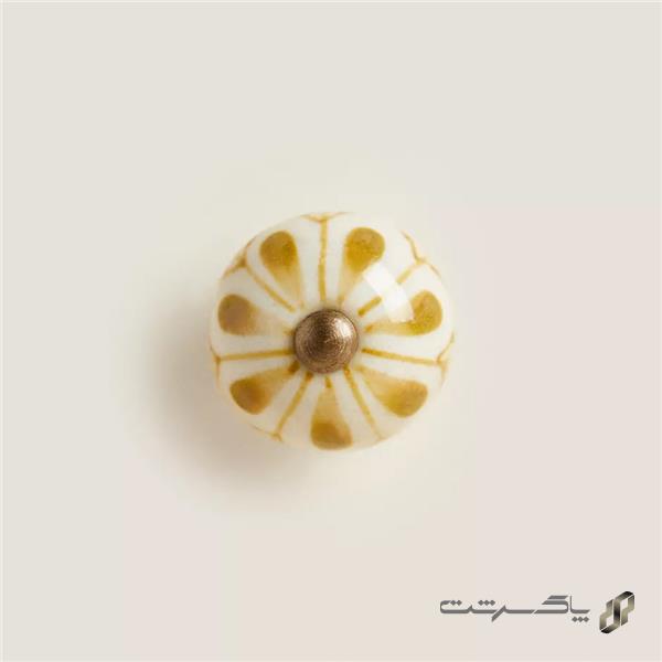 دستگیره کمد گرد گلدار 6356Yellow برند زاراهوم