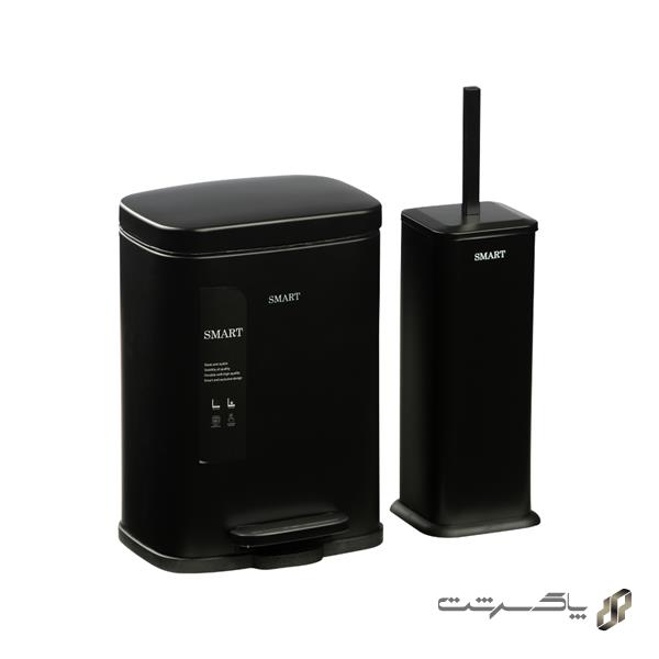 سطل و برس توالت دورا S6843-Mattblack-05L برند اسمارت 