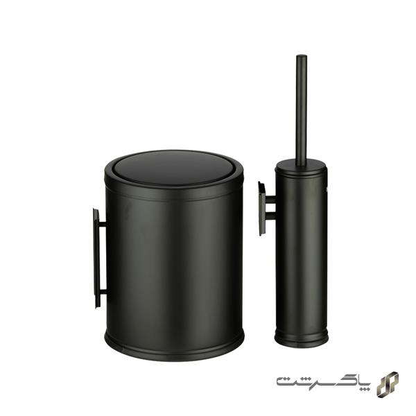 سطل و برس توالت رومانا S905W/Mattblack برند اسمارت 