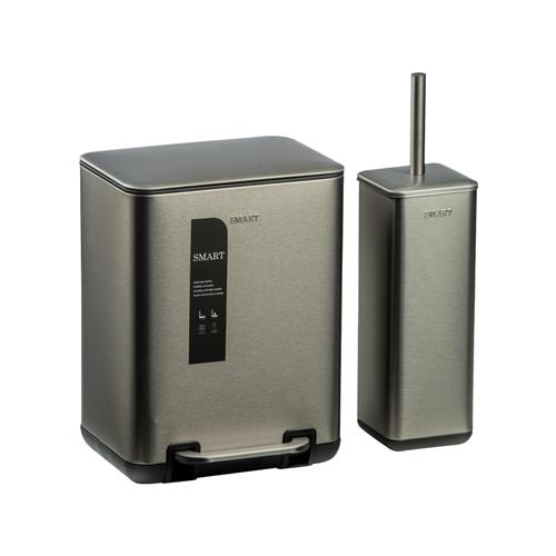 سطل و برس توالت فیونا S6976-Gunmetal06L برند اسمارت