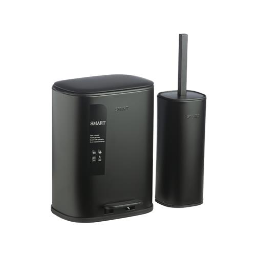 سطل و برس توالت جاستین S6917-BLK5L برند اسمارت