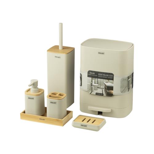 ست اکسسوری سرویس بهداشتی 6 تکه SLuna/Cream برند اسمارت